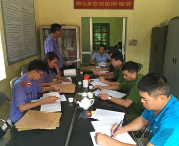 Viện KSND huyện Thanh Trì kiểm sát trực tiếp công tác THAHS tại một số UBND...